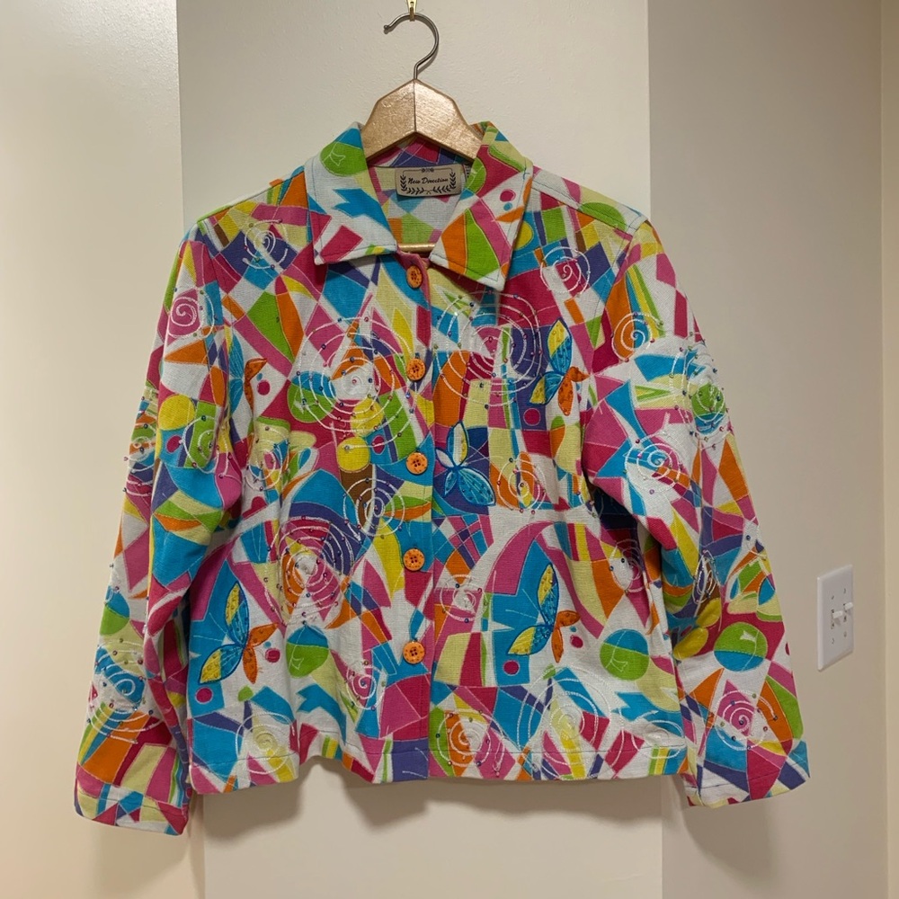 New Directions 100% Cotton Patterned Jacket